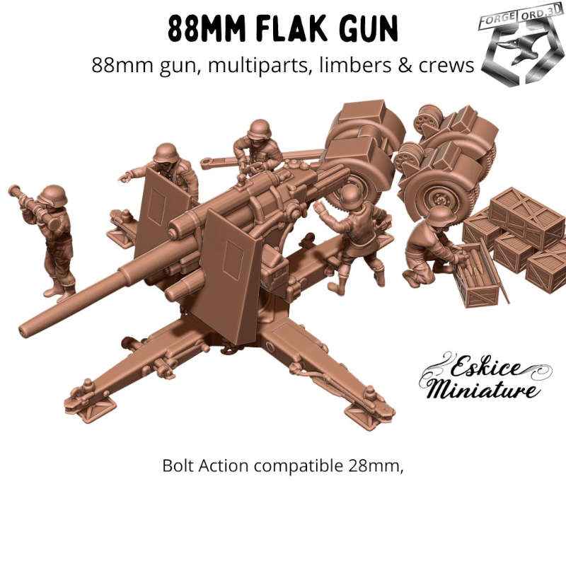 wwii-88mm-flak-gun-and-crew-WWII-Figurines-3D-miniatures-Eskice-Miniature-historical-1