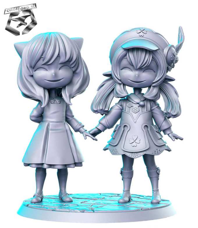 Anya-and-Klee-statue-75mm-RN-Estudio-figurines-fantasy-tabletop-RPG-3D-miniatures