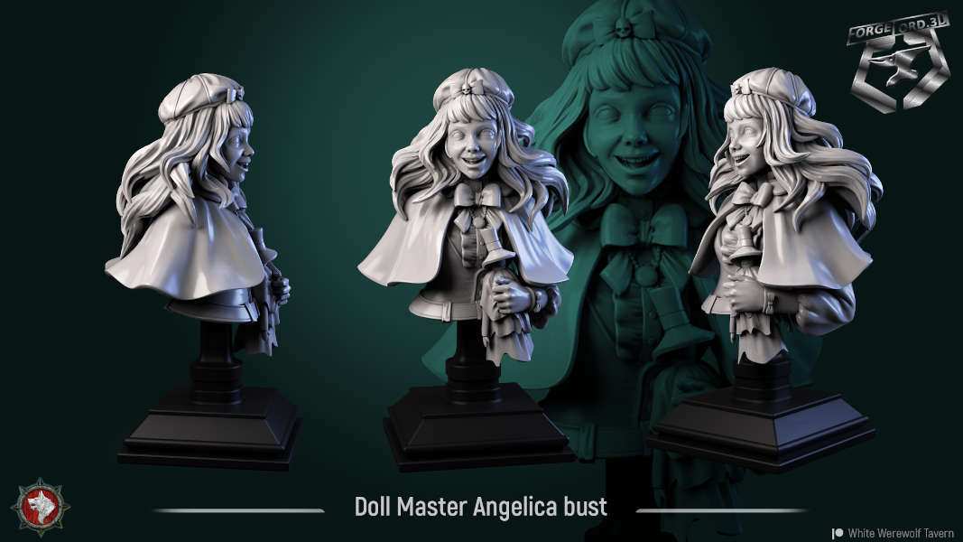 Doll-Master-Angelica-bust-75mm-figurines-fantasy-tabletop-RPG-3D-miniatures-white-werewolf-tavern