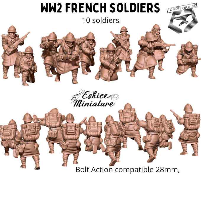 french-soldiers-WWII-Figurines-3D-miniatures-Eskice-Miniature-historical-1