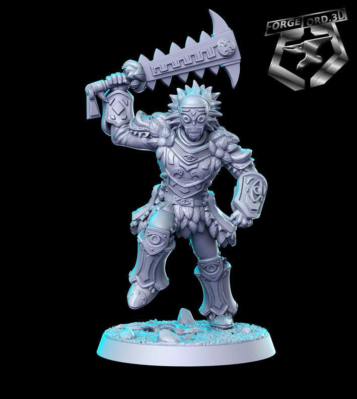 Forest-Warrior-RN-Estudio--figurines-fantasy-tabletop-RPG-3D-miniatures