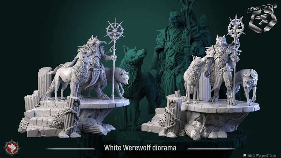 White-Werewolf-dioramal-75mm-figurines-fantasy-tabletop-RPG-3D-miniatures-white-werewolf-tavern