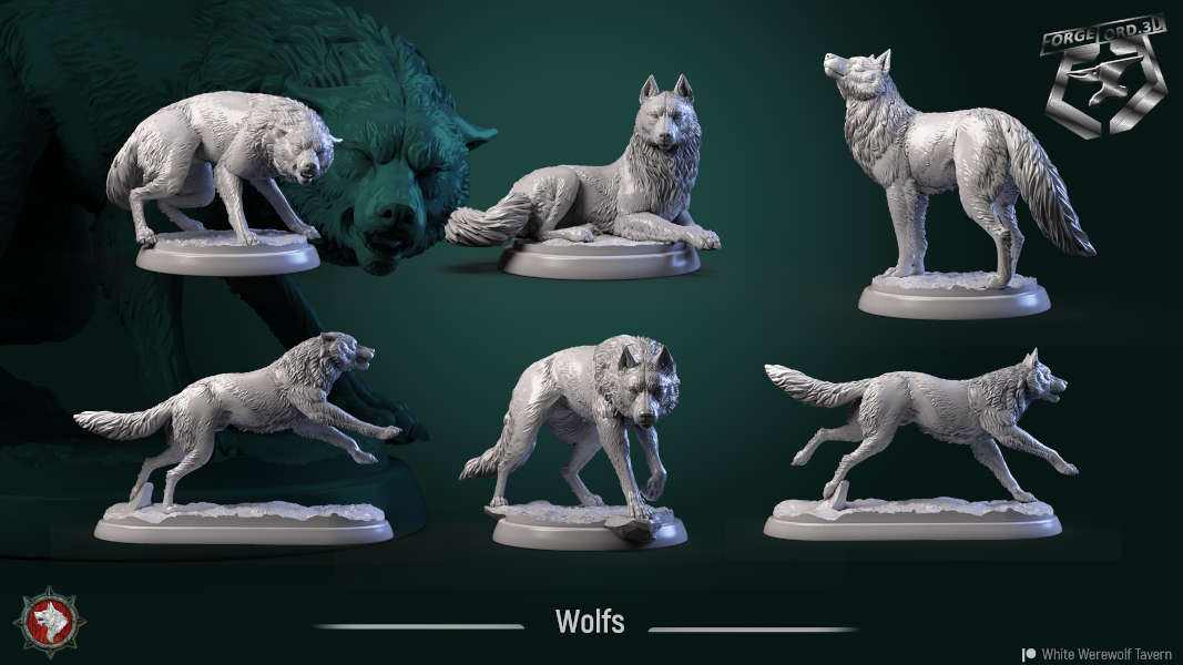 wolfs-set-32mm-figurines-fantasy-tabletop-RPG-3D-miniatures-white-werewolf-tavern