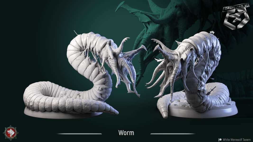 worm-32mm-figurines-fantasy-tabletop-RPG-3D-miniatures-white-werewolf-tavern