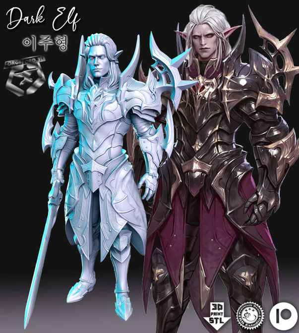Dark-Elf-statue-75mm-RN-Estudio-figurines-fantasy-tabletop-RPG-3D-miniatures