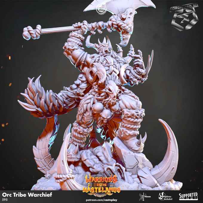 Orc-Tribe-Warchief-CastNPlay-Warriors-of-the-Wastelands-Collection--fantasy-tabletop-RPG-3D-miniatures