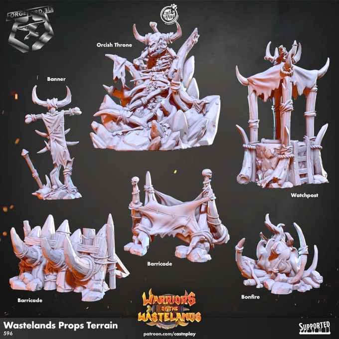 Wastelands-Props-Terrain-CastNPlay-Warriors-of-the-Wastelands-Collection--fantasy-tabletop-RPG-3D-miniatures