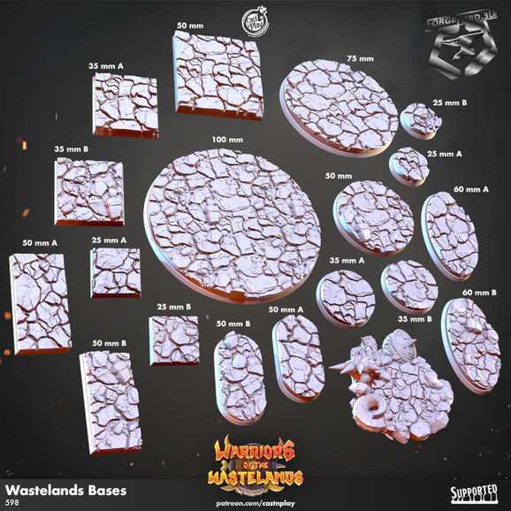 Wastelands-Bases-CastNPlay-Collection--fantasy-tabletop-RPG-3D-miniatures