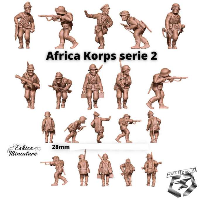 WWII-Africa-Korps-Infantry-serie-2-WWII-Figurines-3D-miniatures-Eskice-Miniature-historical-1