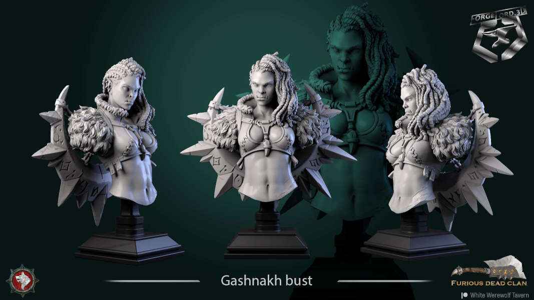 Gashnakh-bust-75mm-figurines-fantasy-tabletop-RPG-3D-miniatures-white-werewolf-tavern