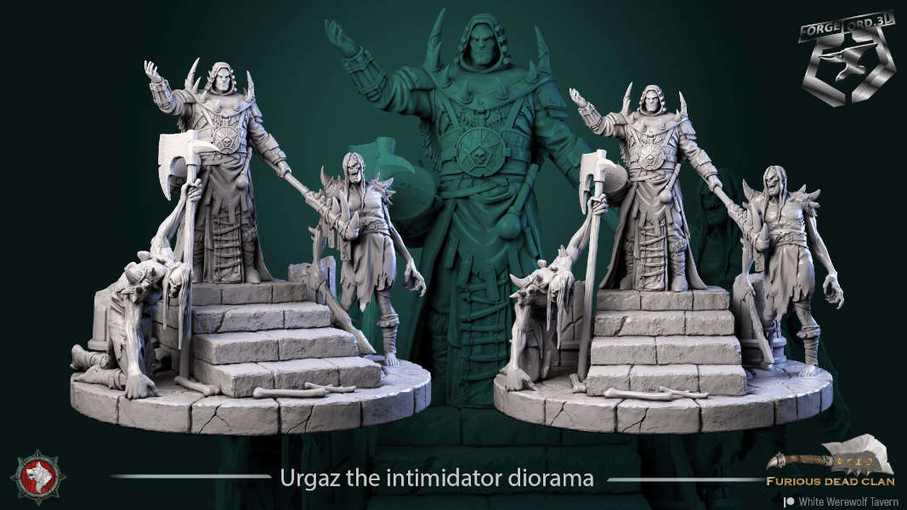 Urgaz-the-intimidator-dioramal-32mm-figurines-fantasy-tabletop-RPG-3D-miniatures-white-werewolf-tavern