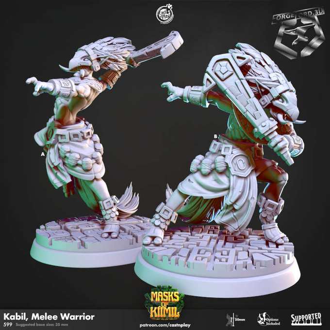 Kabil,-Melee-Warrior-CastNPlay-masks-of-kiimil-Collection--fantasy-tabletop-RPG-3D-miniatures