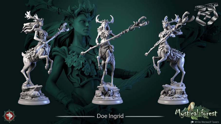 Doe-Ingrid-statue-75mm-figurines-fantasy-tabletop-RPG-3D-miniatures-white-werewolf-tavern