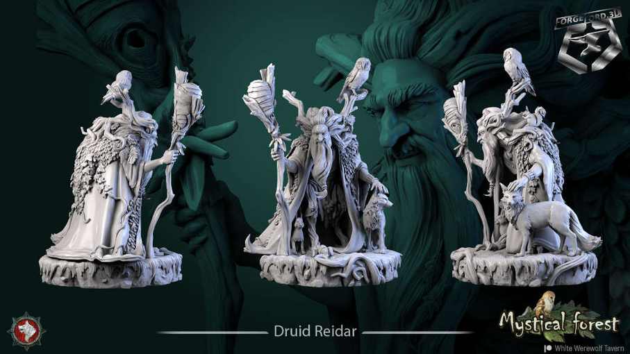 Druid-Reidar-statue-75mm-figurines-fantasy-tabletop-RPG-3D-miniatures-white-werewolf-tavern