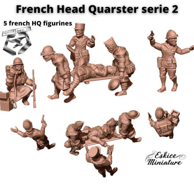 French-head-quarter-serie-2-WWII-Figurines-3D-miniatures-Eskice-Miniature-historical-1