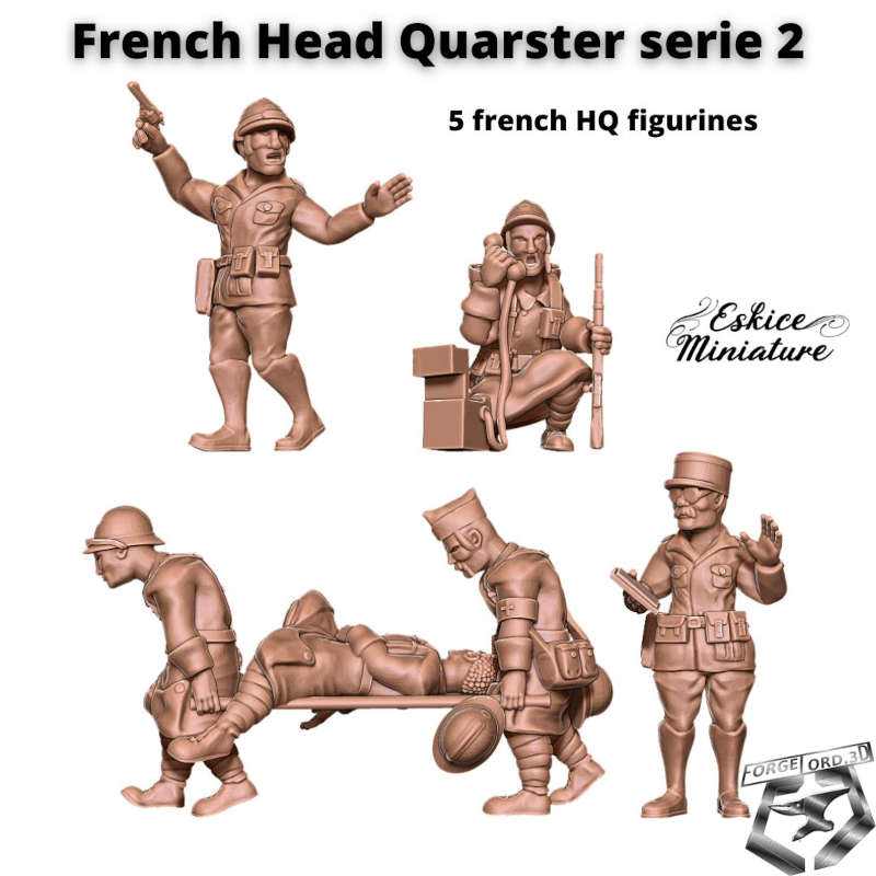 French-head-quarter-serie-2-WWII-Figurines-3D-miniatures-Eskice-Miniature-historical-2
