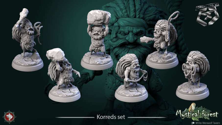 Korreds-set-32mm-figurines-fantasy-tabletop-RPG-3D-miniatures-white-werewolf-tavern