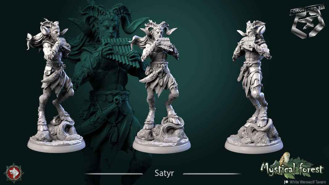 Satyr-statue-75mm-figurines-fantasy-tabletop-RPG-3D-miniatures-white-werewolf-tavern