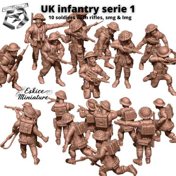 WWII-UK-Infantry-serie-1-WWII-Figurines-3D-miniatures-Eskice-Miniature-historical-1