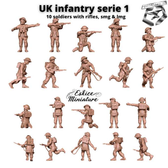 WWII-UK-Infantry-serie-1-WWII-Figurines-3D-miniatures-Eskice-Miniature-historical-2