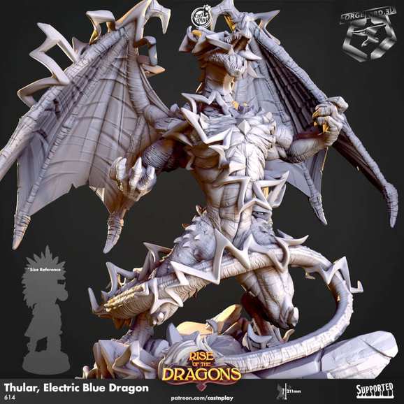 Thular,-Electric-Blue-Dragon-CastNPlay-Rise-of-the-dragons-Collection--fantasy-tabletop-RPG-3D-miniatures