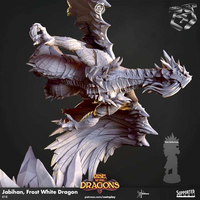 Jabihan,-Frost-White-Dragon-CastNPlay-Rise-of-the-dragons-Collection--fantasy-tabletop-RPG-3D-miniatures
