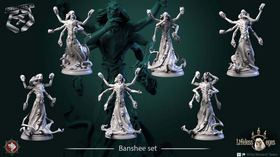 Banshee-set-32mm-figurines-fantasy-tabletop-RPG-3D-miniatures-white-werewolf-tavern