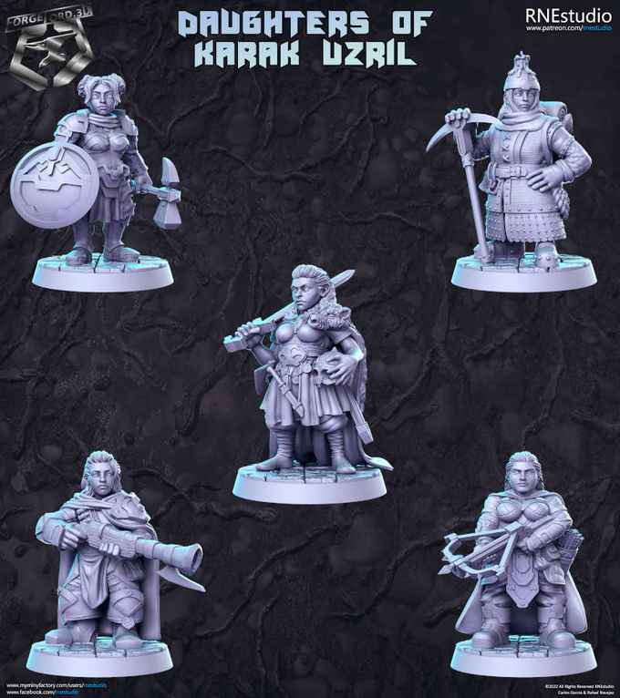 Daughters-of-Karak-Uzril-RN-Estudio-figurines-fantasy-tabletop-RPG-3D-miniatures