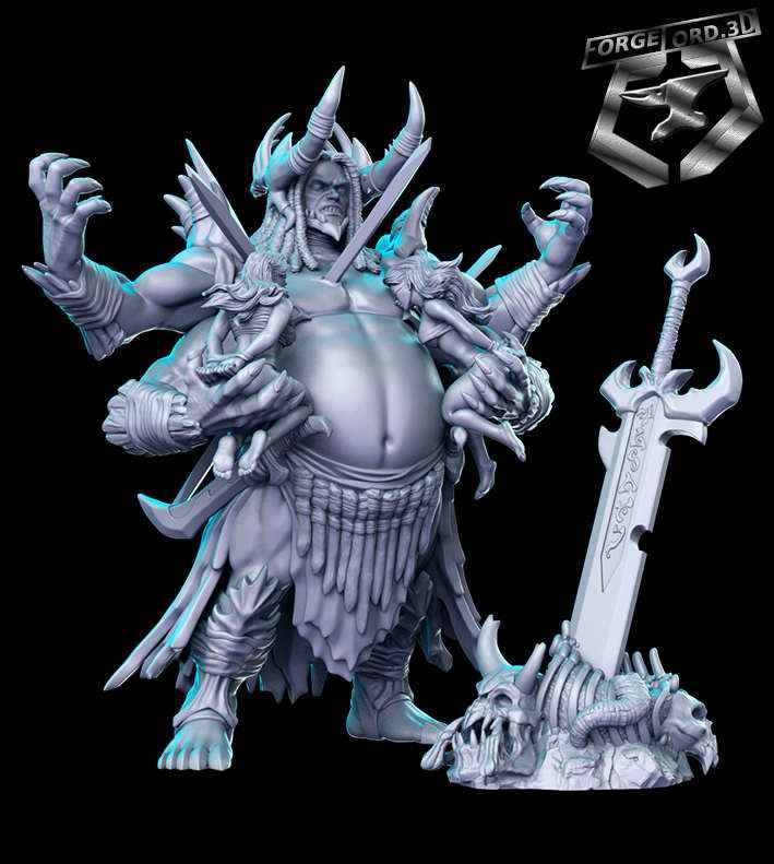 Kujla-Warchief-RN-Estudio--figurines-fantasy-tabletop-RPG-3D-miniatures