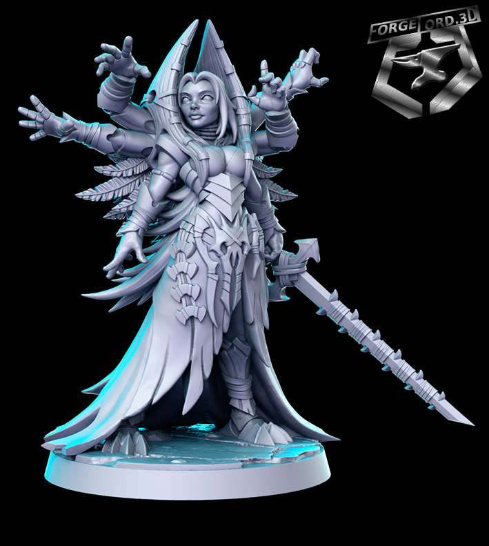 Kujla-priestess-6-arms-RN-Estudio--figurines-fantasy-tabletop-RPG-3D-miniatures