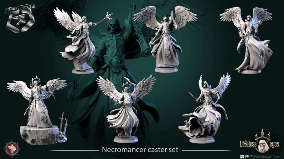 Necromancer-caster-set-32mm-figurines-fantasy-tabletop-RPG-3D-miniatures-white-werewolf-tavern