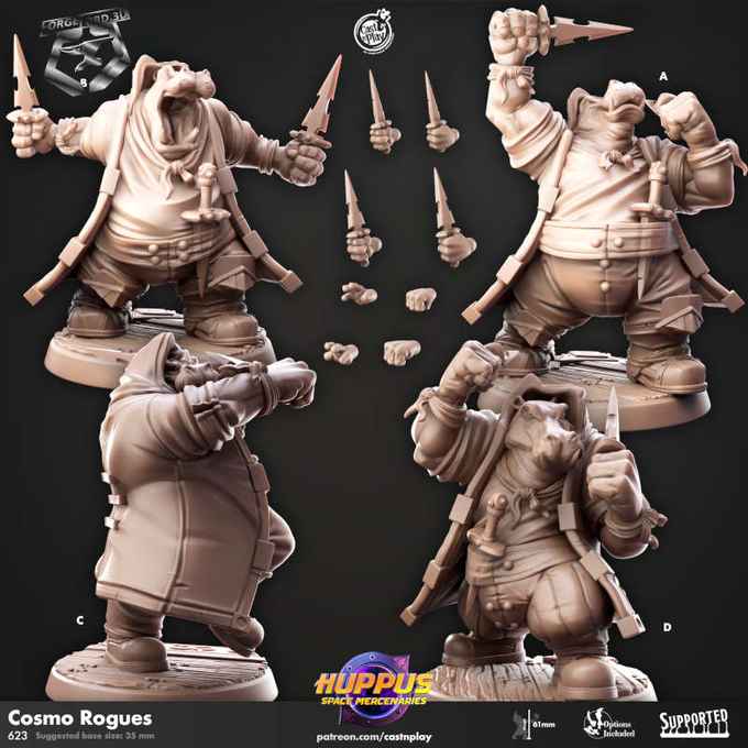Cosmo-Roguesy-CastNPlay-hupus-space-mercenaries-Collection--fantasy-tabletop-RPG-3D-miniatures