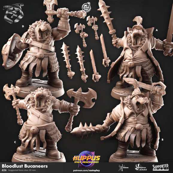 Bloodlust-Bucaneers-CastNPlay-hupus-space-mercenaries-Collection--fantasy-tabletop-RPG-3D-miniatures