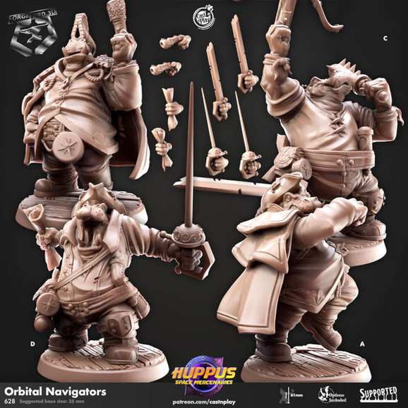 Orbital-Navigators-CastNPlay-hupus-space-mercenaries-Collection--fantasy-tabletop-RPG-3D-miniatures