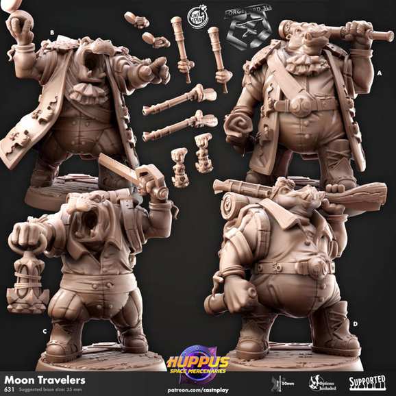 Moon-Travelers-CastNPlay-hupus-space-mercenaries-Collection--fantasy-tabletop-RPG-3D-miniatures