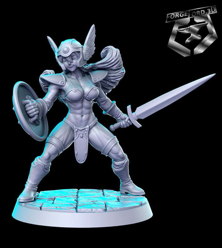 Dragon-Quest-III-Senshi-Female-Warrior-RN-Estudio--figurines-fantasy-tabletop-RPG-3D-miniatures