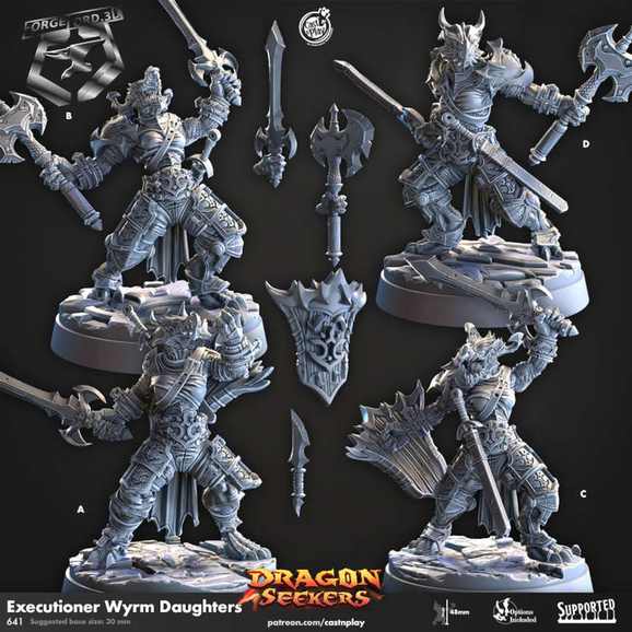 ExecutionerWymrDaughters-CastNPlay-Dragon-seekers-Collection--fantasy-tabletop-RPG-3D-miniatures