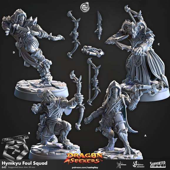 Hymkyu-Foul-Squad-CastNPlay-Dragon-seekers-Collection--fantasy-tabletop-RPG-3D-miniatures