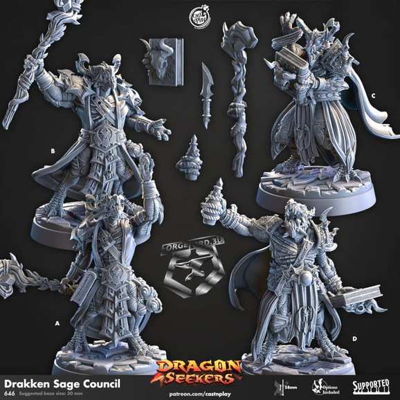 Drakken-Sage-CastNPlay-Dragon-seekers-Collection--fantasy-tabletop-RPG-3D-miniatures