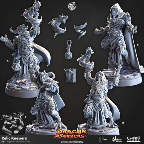 Relic-Keepers-CastNPlay-Dragon-seekers-Collection--fantasy-tabletop-RPG-3D-miniatures