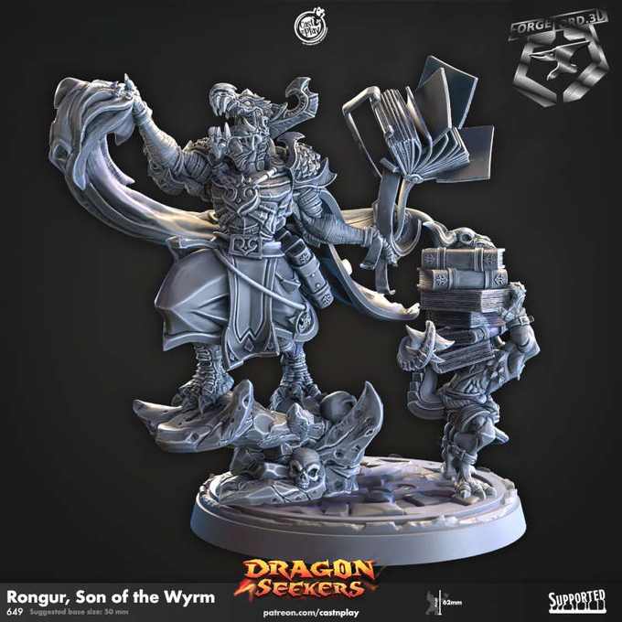 Rongur,-Son-of-the-Wyrm-CastNPlay-Dragon-seekers-Collection--fantasy-tabletop-RPG-3D-miniatures