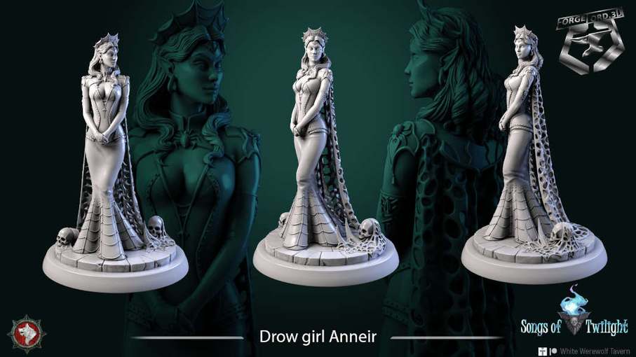 Drow-girl-AnneirDrow girl Anneir statue 75mm