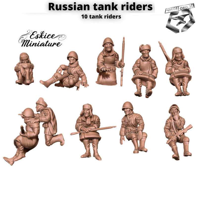 russian-tank-riders-WWII-Figurines-3D-miniatures-Eskice-Miniature-historical-1