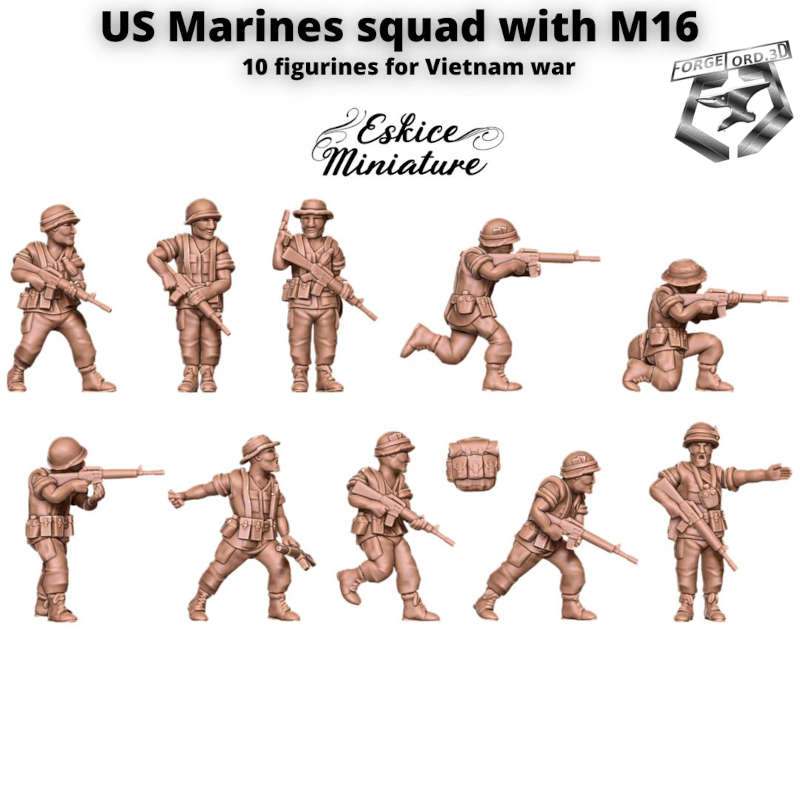 us-marines-m-16-vietnam-Figurines-3D-miniatures-Eskice-Miniature-historical-1