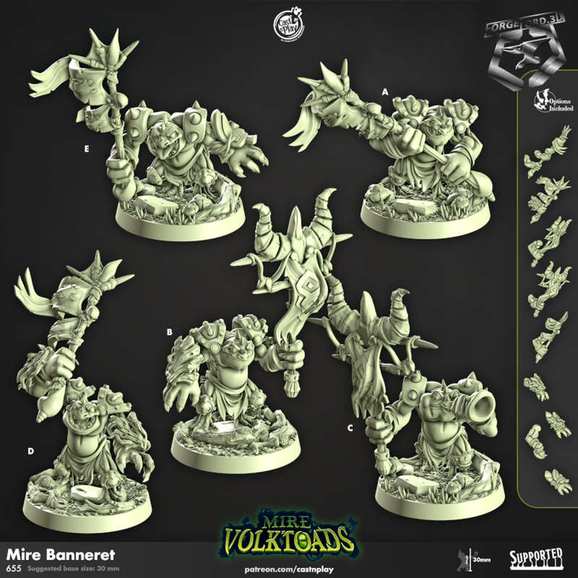 Mire-Banneret-CastNPlay-mire-volktoads-Collection--fantasy-tabletop-RPG-3D-miniatures