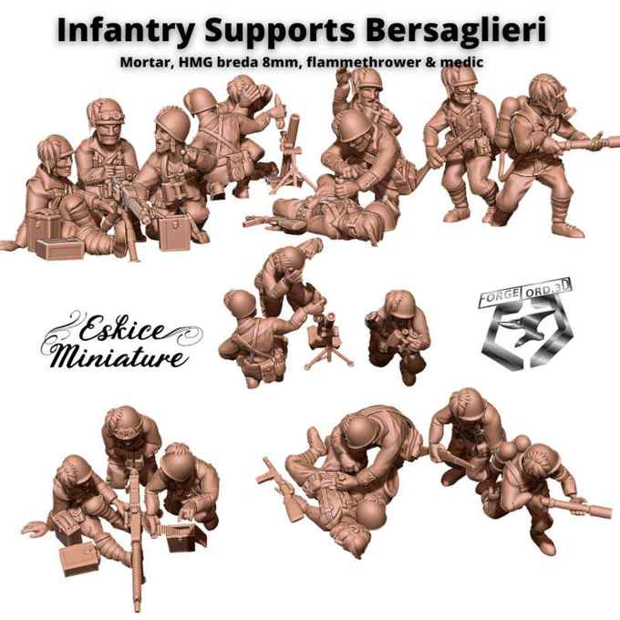 WWII-Italian-Bersaglieri-infantry-support-WWII-Figurines-3D-miniatures-Eskice-Miniature-historical-1