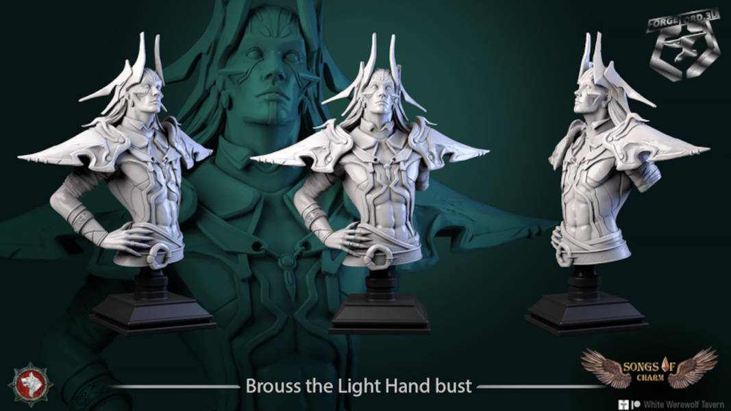 Brouss-the-Light-Hand-bust-75mm-figurines-fantasy-tabletop-RPG-3D-miniatures-white-werewolf-tavern