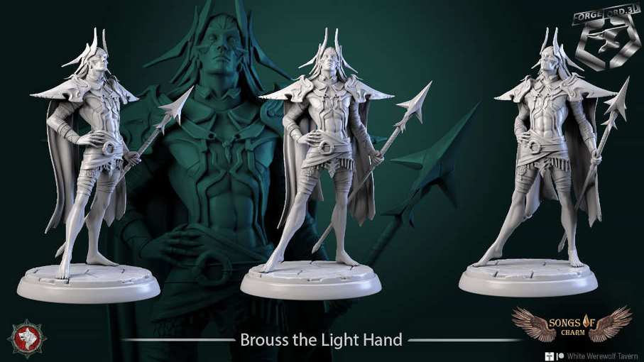 Brouss-the-Light-Hand-statue-75mm-figurines-fantasy-tabletop-RPG-3D-miniatures-white-werewolf-tavern