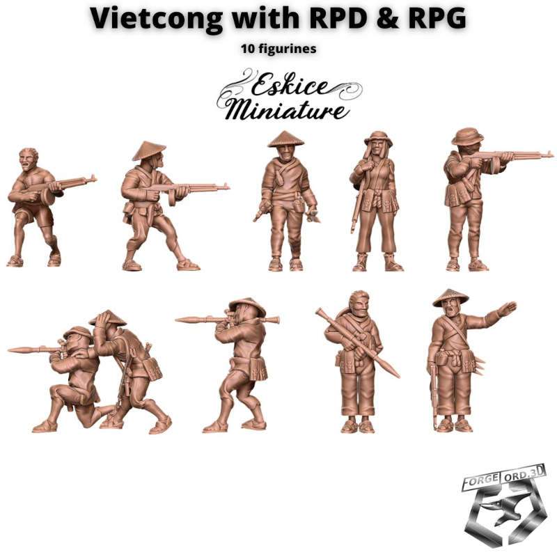 Vietcong-with-rpd-and-rpg-Figurines-3D-miniatures-Eskice-Miniature-historical-1