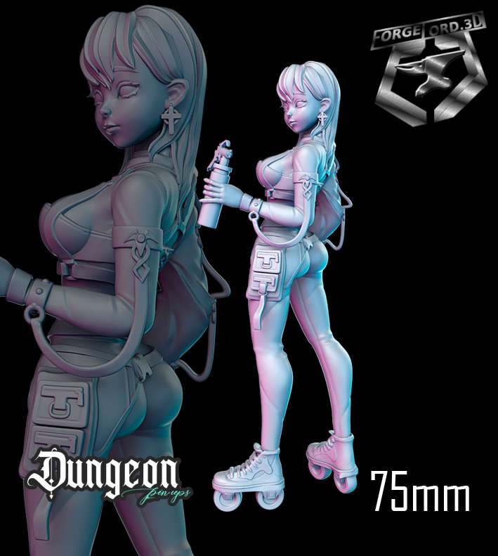 Inline-Two-statue-75mm-RN-Estudio-figurines-fantasy-tabletop-RPG-3D-miniatures